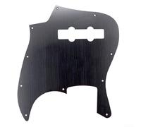 for jazz Bass Pickguard 10 Hole 4 String Scratch Plate for Fender Style Bass Guitar - 3 Ply Black Vintage Tortoise Shell Design Fits Standard for J Bass Body(Black)