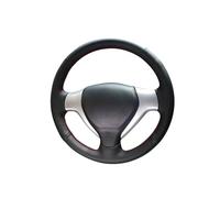 For Jazz For Fit 2005 2006 2007 2008 DIY Hand Stitch Black PU Microfiber Leather Car Steering Wheel Cover Car Steering Wheel Cover(Gray Thread)