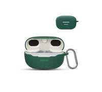 for JBL ENDURANCE RACE Wireless Earbuds,daunke Soft Silicone Protective Cover,Skin Case with Carabiner,Full Protection,Green