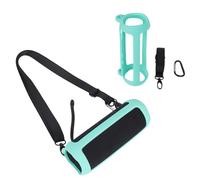 for JBL Flip 6 Speaker Carrying Case Protective Silicone Sleeve, Outdoor Portable Audio Case Cover with Shoulder Strap and Carabiner (Green)