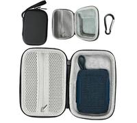 for JBL Go 5 Protective Hard Case, Compact EVA Travel Carrying Case with Hand Strap and Carabiner, Shockproof Waterproof Storage Box for JBL Go 5 Portable Bluetooth Speaker (Black/Gray)