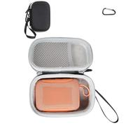 for JBL GO 5 Speaker Hard Case,EVA Travel Carrying Case with Carrying Strap & Carabiner Clip,Portable Shockproof Protective Storage Box for JBL GO 5 Bluetooth Speaker,Outdoor Travel Accessories,Gray