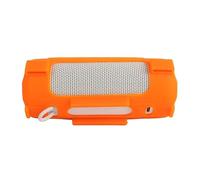 For JBL Grip, Bluetooth Speaker Silicone Protective Case Shockproof Anti Scratch Protective Cover, Speaker GRIP Solid Color Soft Shell with Shoulder Strap (Orange)
