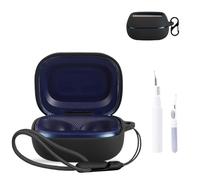 for JBL Live Beam 4 Case Cover,NOUKAJU Earphone Protective Cover(with Carabiner + Lanyard + Cleaning Pen) Drop-Proof,Scratch-Proof,Shock-Proof,Case for JBL Live Beam 4(Black)