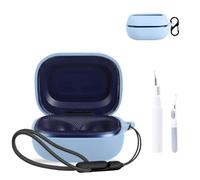 for JBL Live Buds 4 Case Cover,NOUKAJU Earphone Protective Cover(with Carabiner + Lanyard + Cleaning Pen) Drop-Proof,Scratch-Proof,Shock-Proof,Case for JBL Live Buds 4(Sky-Blue)