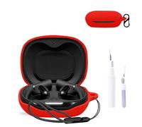 for JBL Sense Pro Case Cover,NOUKAJU Earphone Protective Cover(with Carabiner + Lanyard + Cleaning Pen) Drop-Proof,Scratch-Proof,Shock-Proof,Case for JBL Sense Pro(Red)