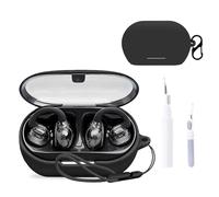 for JBL Soundgear Clips Case Cover,NOUKAJU Earphone Protective Cover(with Carabiner + Lanyard + Cleaning Pen) Drop-Proof,Scratch-Proof,Shock-Proof,Case for JBL Soundgear Clips(Black)