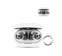 for JBL Soundgear Clips Wireless Earbuds,daunke Soft Silicone Protective Cover,Case with Round Buckle,Full Protection,White