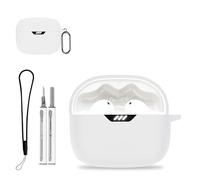 for JBL Tune Beam 2 Ghost/Tune Beam 2 Case Cover, Protective Case with Cleaner Kit,KONXISA Soft Silicone Protective Cover,Lanyard and Keychain Accessories,Waterproof,Dustproof,Shockproof,White