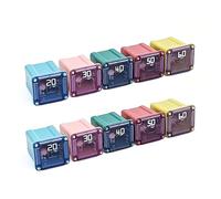 For Jcase Fuse Assortment Automotive Low Profile Box Shaped Fuse Kit: Ideal for Cars Trucks SUVs & More 20A 30A 40A 50A 60A Fuses (Pack of 10 2 per Amp Rating)