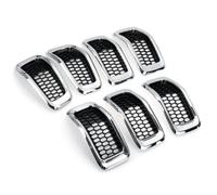For Jeep For Cherokee 2014 2015 2016 2017 2018 Front Grill Grille | Car Front Grill Chrome/Glossy Car ABS Front Mesh Racing Grills Exterior HONEYCOMB Racing Grille(Chrome Silver)