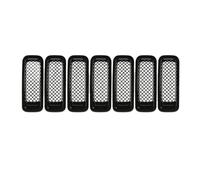 For Jeep For Patriot 2011 2012 2013 2014 Front Bumper Racing Grille Insert Mesh Trims Ring Cover Front Kidney Grille Grills(Black)