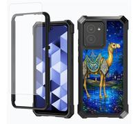 for Jitterbug Smart 5/TCL K33 5G Case w/ Screen Protector, Camel Moon