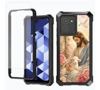 for Jitterbug Smart 5/TCL K33 5G Case w/ Screen Protector, Llama Flowers