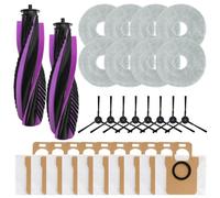 For JONR For T5 Pro Robot Vacuum Cleaner Accessory Kit with Main Brush, Side Brushes, Mop Cloths and Dust Bags for Reliable Dust and Dirt Removal Across Various Floor Types (B)