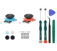 for Joycon Joystick Replacement Kit 2Pack, Joycon Repair Tool Kit Replacement for Switch 2 for Joycon 2 (L)/(R) Blue/Red, Including Screwdrivers, Thumbstick Caps & Screws (Blue/Red 2Pack Tool Kit)