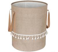 for jute Cotton Linen Laundry Basket Foldable Large 2-Pack(Yellow)
