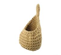 for JUTE Cotton Rope Wall Hanging Basket Vegetable Fruit Storage Organizer Breathable Kitchen Rack Handwoven for Kitchen And Garden Storage(C（18X24CM）)