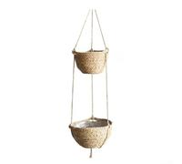 For Jute Rope Storage Basket for Hanging Plants with Cotton Strings Compatible with Standard Pots for Living Room Bedroom Kitchen Use (2#)