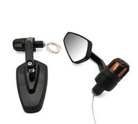 For K&awasaki For Versys 650 Z900 Z1000 For Suzuki 650 Africa Twin 22mm Motorcycle Rear View Handle Bar End Mirrors Side Mirror Turn Signal(Black)