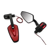 For K&awasaki For Versys 650 Z900 Z1000 For Suzuki 650 Africa Twin 22mm Motorcycle Rear View Handle Bar End Mirrors Side Mirror Turn Signal(Red)