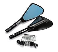 For K&awasaki Ninja 250 300 400 650 1000 ER-6F ER-6N Z1000SX Universal CNC Aluminum Alloy 8mm 10mm Motorcycle Rear View Mirrors Compatible Parts(Black)