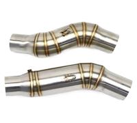 For K&awasaki Z1000 2010-2017 2018 2019 2020 Motorcycle Modified Contact Middle Mid Link Exhaust Pipe Motorcycle Exhaust Muffler System(Silver)