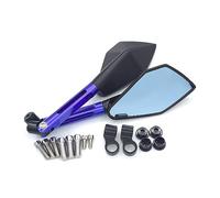 For K&awasaki Z125 Z250 Z300 Z750 Z800 Z900 Z1000 ER-6N ER-6F Universal 8mm 10mm Motorcycle CNC Aluminum Alloy Rear View Mirror Compatible Parts(Blue)