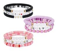 for K-Pop Demon Merch Inspired Bracelets ,9PCS Stackable Stretch Letter Bracelets Set for Korea-Pop Fans Hunters Singer Inspired Letter Jewelry Gifts for Girls Women Birthday Cosplay Accessories