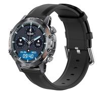 for K52 Smartwatch Band,Soft Classic Genuine Leather Replacement Strap Watchband Compatible with LIGE K52,SUNKTA,Linwear,EIGIIS K52 Smart Watch/ATEVENSE,ESFOE,K52 1.39" Military Smart Watch (Black)