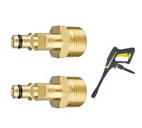 for Karcher Adapter,for Karcher Quick Release Adapter,2 Piece Hose Connector M22,Brass Pressure Washer Plug to Quick Connect Coupler- Compatible with Washer Gun Hose Pipe