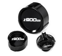 For Kawasaki Z900RS Z900 RS Z 900 RS Motorcycle CNC Aluminum Alloy Front And Rear Brake Fuel Tank Cap And Filler Cap Accessories(A Set Black)
