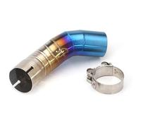 For Kawaskai Z900 2017-2021 Z900E A1 A2 2017 2018-2023 Escape Middle Link Pipe 51mm Connect Motorbike Exhaust End Silencers Muffler Section Mid Link Pipe(Blue)