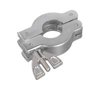 for KF Vacuum Clamp for Aluminum Alloy Fixtures, Polished Silver with Rubber for Ring, Compatible with KF10/KF16/KF25/KF40/KF50 Manifolds, Industrial Use(KF16)