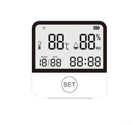 For KHIronHive Smart WiFi Temperature Humidity Sensor For Tuya Compatible Wireless Indoor Thermometer Hygrometer Remote Monitoring Low Power Anti-tamper Stable Signal Modes White 70X70x28mm For Home