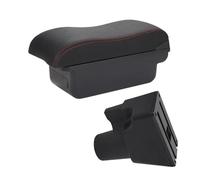For Kia For Picanto For 3X-Line Car Armrest Box Curved Surface Leather Simple Installation Storage Interior Car Armrest Cushion(B3 Black white 3USB)