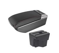 For KIA For Rio 3 K2 For X-line 2011-2016 Car Armrest Interior Modification Center Console Multi-function Storage Box Access Car Centre Console Armrest Box(B1 Black red NO USB)