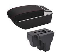 For KIA For RIO Armrest For KIA For STONIC For KIA For Cerato Armrest Box Europe South Retrofit Parts Car Storage Car Accessories 2015-2021 Center Console Organizer Tray(B Black red 7USB)