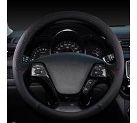 For Kia For SELTOS SUV 2015-2021 KX3 Leather Car Accessories Steering Wheel Cover Leather Braid On The Steering Wheel Auto Accessories Styling(Black)