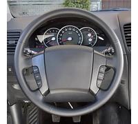 For Kia For Sorento 2003-2009 Leather Braid For Steering Wheel Customized DIY Car Steering Wheel Cover Car Steering Wheel Cover(Black thread)