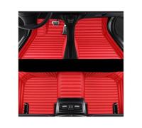 For Kia For Sorento 2013 2014 Striped Pu Leather Custom Car Floor Mat Interior Car Floor Mat Carpet(Red 5 seats)