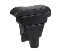 For Kia Picanto 3X-Line Car Armrest Curved Surface Leather Simple Installation Storage Box Interior Car Arm Rest(C3 Black white NOUSB)