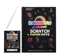 for Kids - Kids Magic Scratch Paper Pads Notebooks | Coloring Notebook for Children | Children Drawing Notebook | Educational Scratch Drawing Book with Wooden Pen for Travel School Study