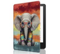 for Kindle 10th Gen 2019 Released Case, Slim Lightweight Smart Cover Case with Auto-Wake/Sleep for Kindle 2019,Colorful Elephant