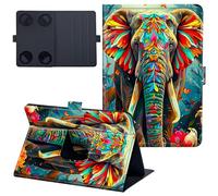 for Kindle Colorsoft Case 7 inch Lightweight 360 Degree Rotating PU Leather Cover with Multi-Angle Viewing Stand Tablet Case for Kindle Colorsoft 2024 - Cute Elephant Flower