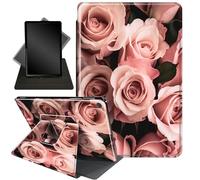 for Kindle Fire 7 case 2019 2017 Release 9th 7th Generation,360 Degree Rotating Stand Smart Protective Cover Case for Amazon fire 7 Tablet 9th/7th Generation,Pink Roses Floral