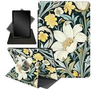 for Kindle Fire 7 case 2019 2017 Release 9th 7th Generation,360 Degree Rotating Stand Smart Protective Cover Case for Fire 7 2019,Beautiful Lily Flower