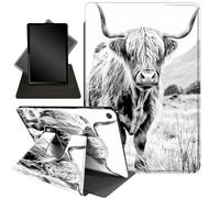 for Kindle Fire 7 case 2019 2017 Release 9th 7th Generation,360 Degree Rotating Stand Smart Protective Cover Case for Amazon fire 7 Tablet 9th/7th Generation,Highland Cow on Isle of