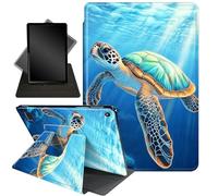 for Kindle Fire 7 case 2019 2017 Release 9th 7th Generation,360 Degree Rotating Stand Smart Protective Cover Case for Fire 7 2019,Blue Ocean Sea Turtle