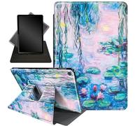for Kindle Fire 7 case 2019 2017 Release 9th 7th Generation,360 Degree Rotating Stand Smart Protective Cover Case for Amazon fire 7 Tablet 9th/7th Generation,Water Lily Oil Painting
